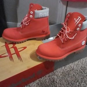 *WORN ONCE* Timberland NBA Houston Rockets boots